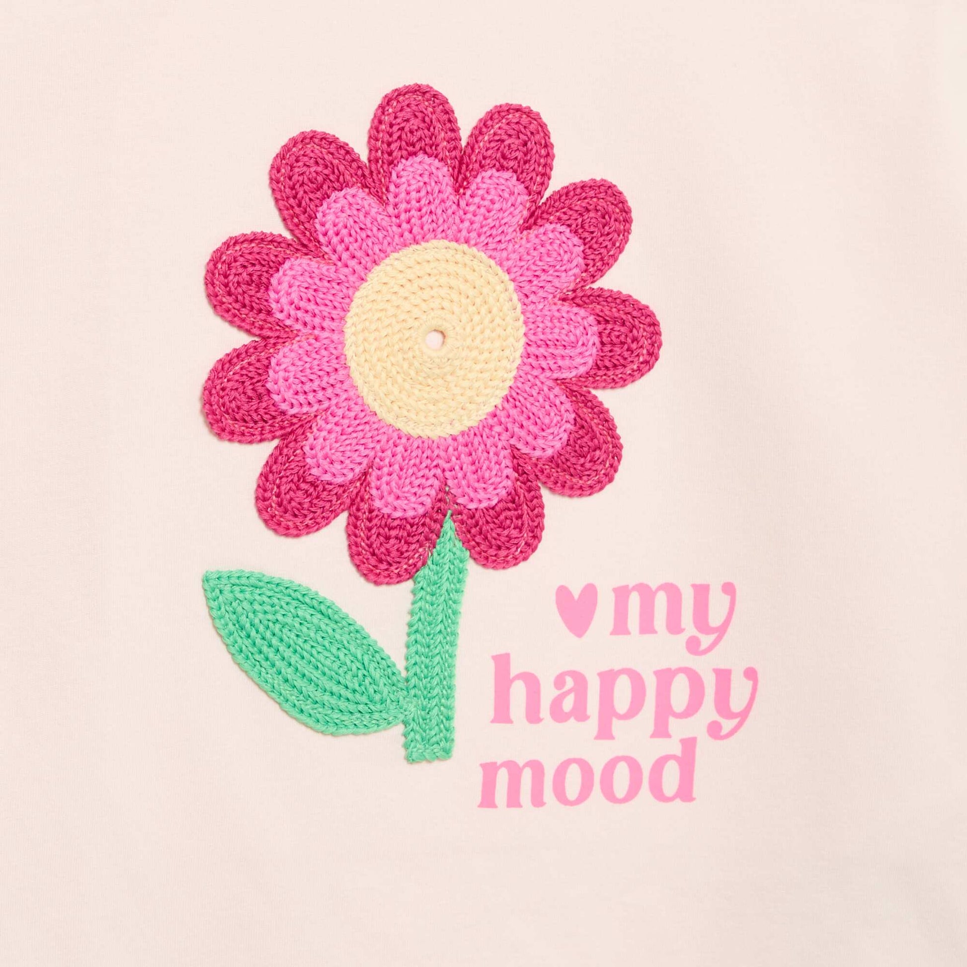 T-shirt à manches courtes avec broderies ROSE