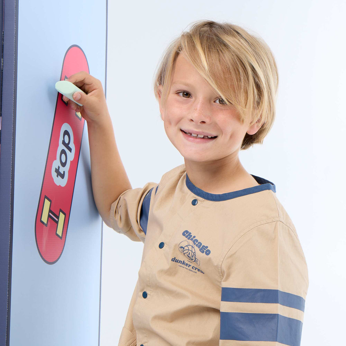 Tablier scolaire à manches longues BEIGE