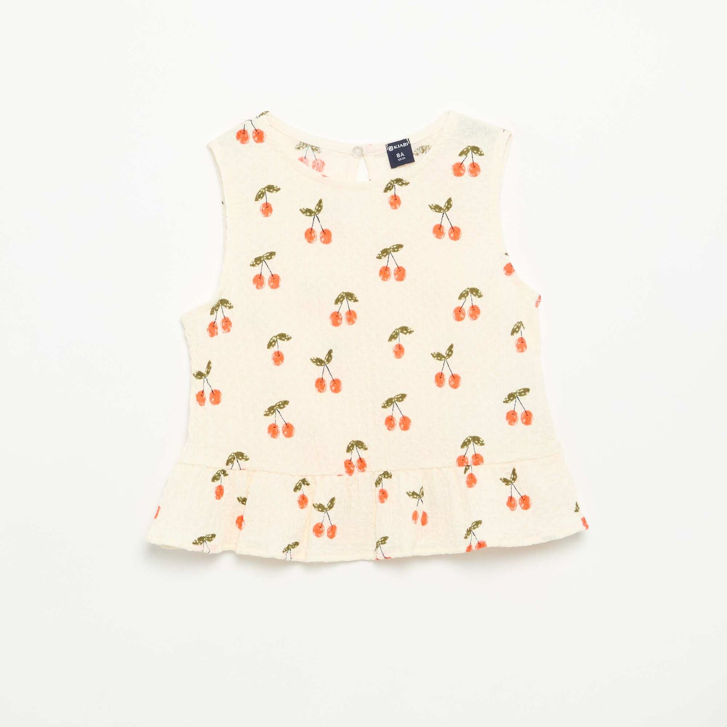 Blouse gaufrée sans manches BLANC