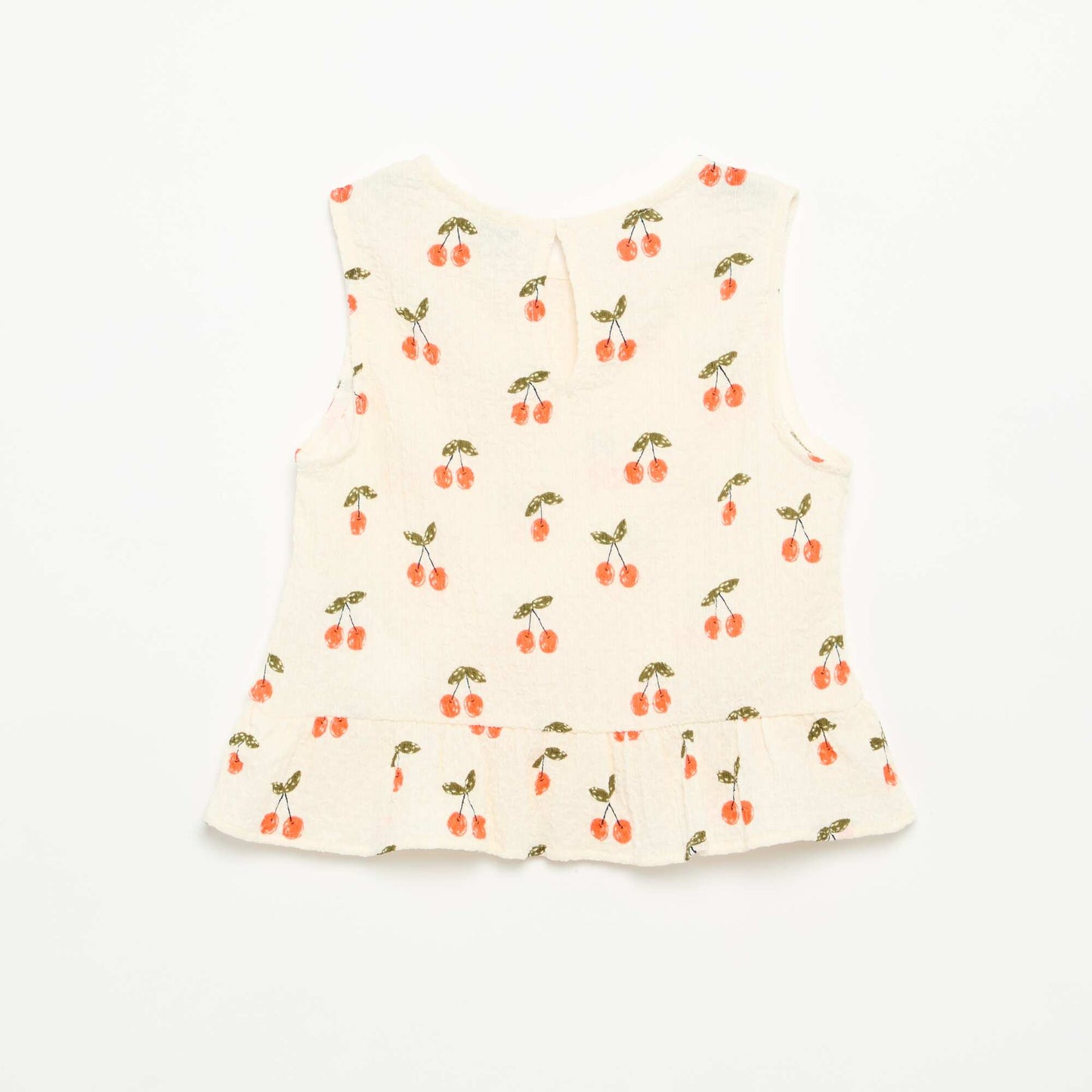 Blouse gaufrée sans manches BLANC