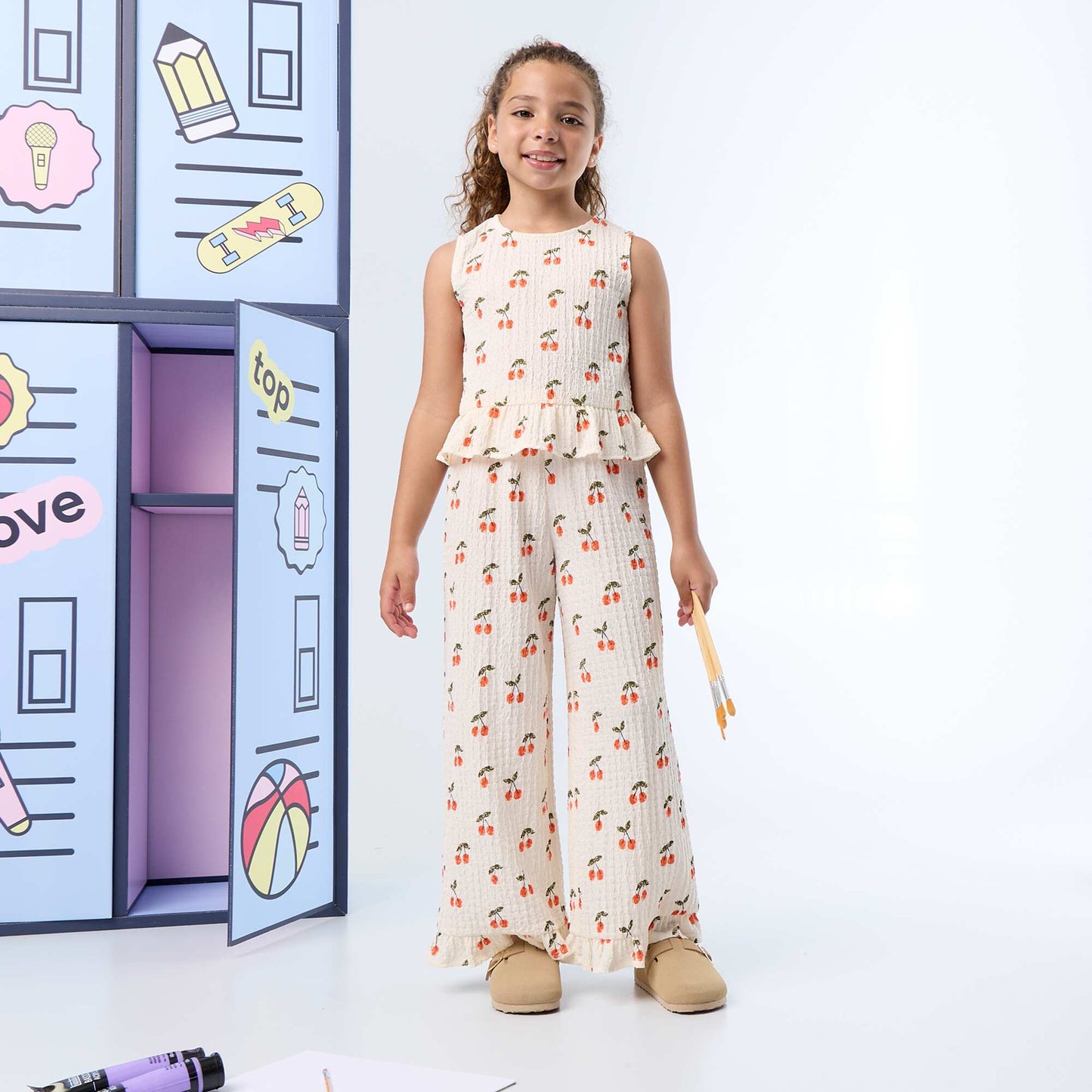 Blouse gaufrée sans manches BLANC