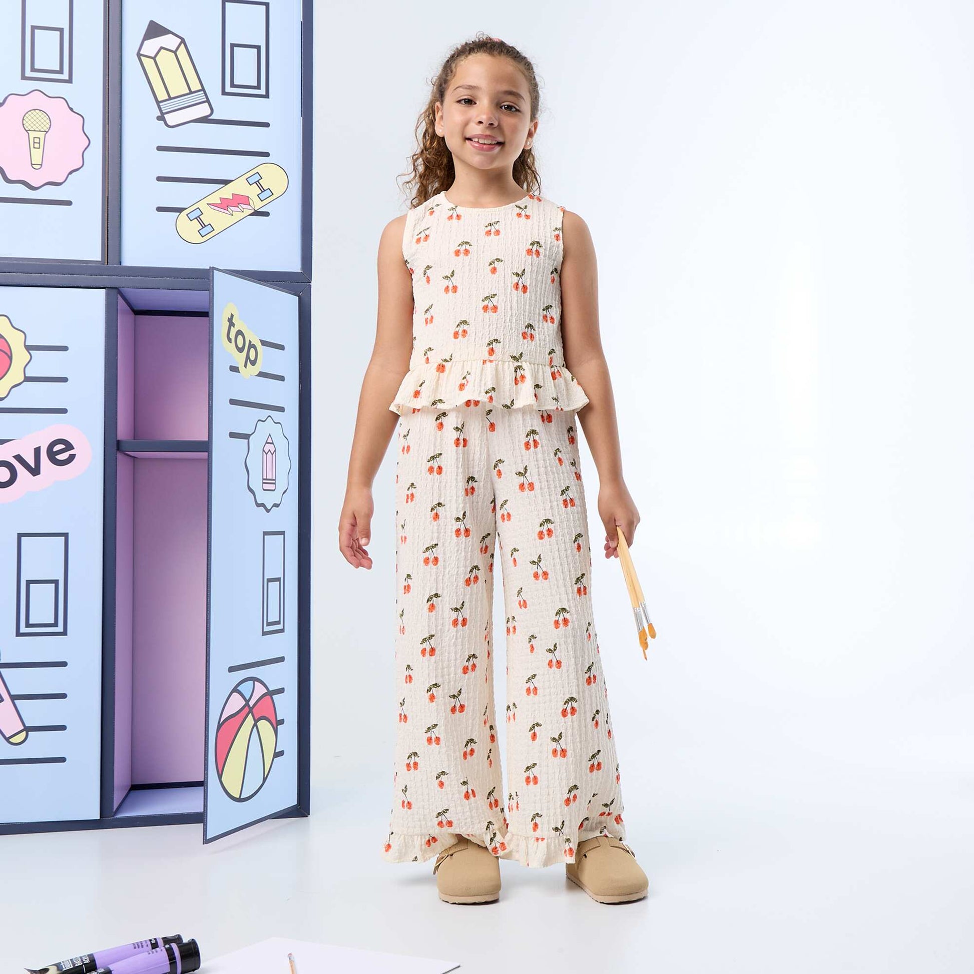 Blouse gaufrée sans manches BLANC