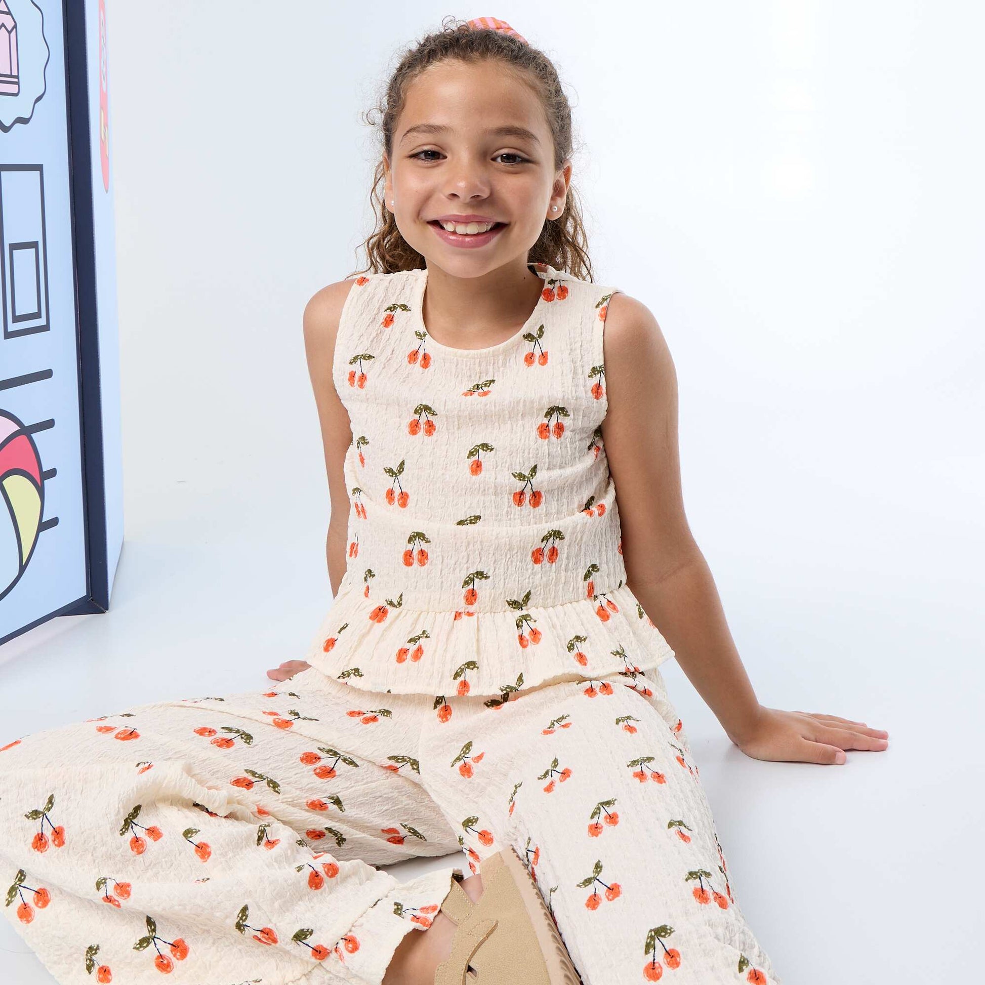 Blouse gaufrée sans manches BLANC