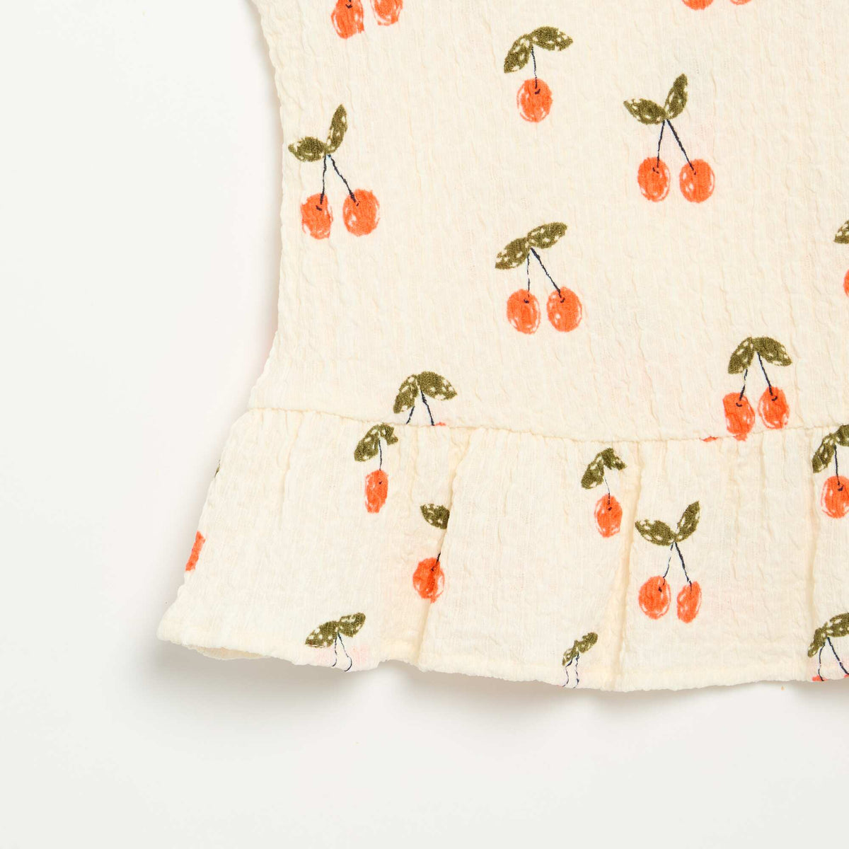 Blouse gaufrée sans manches BLANC