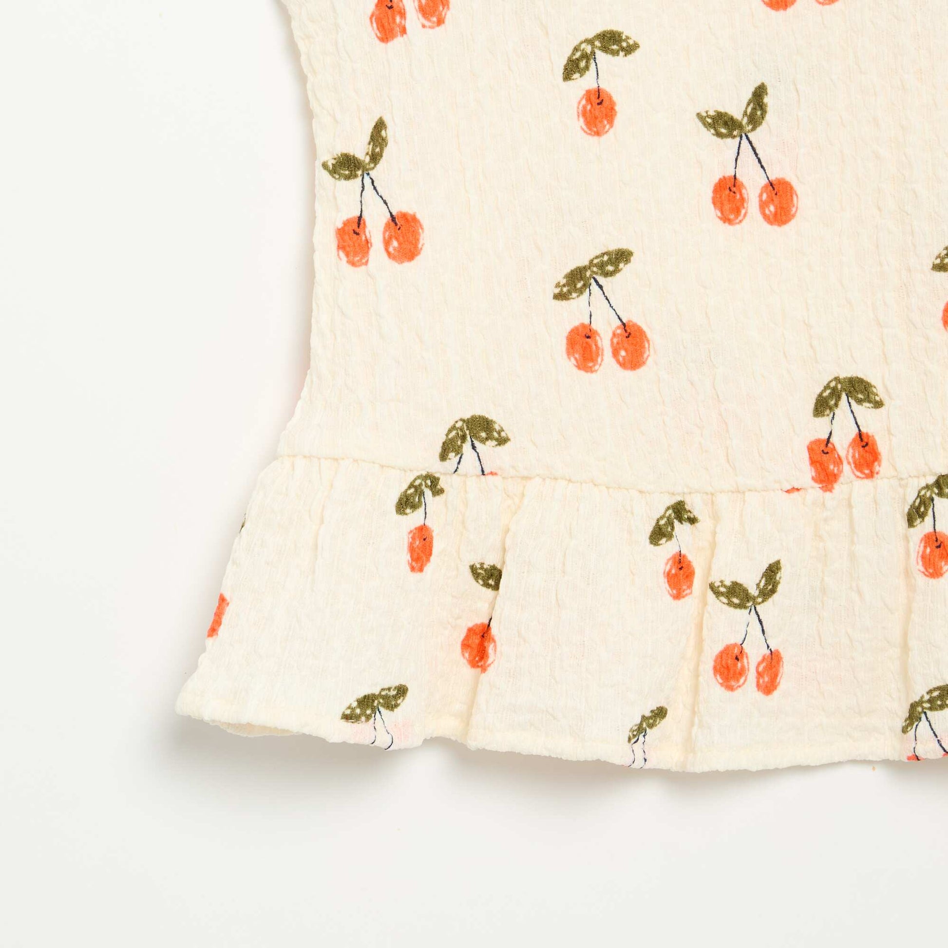 Blouse gaufrée sans manches BLANC