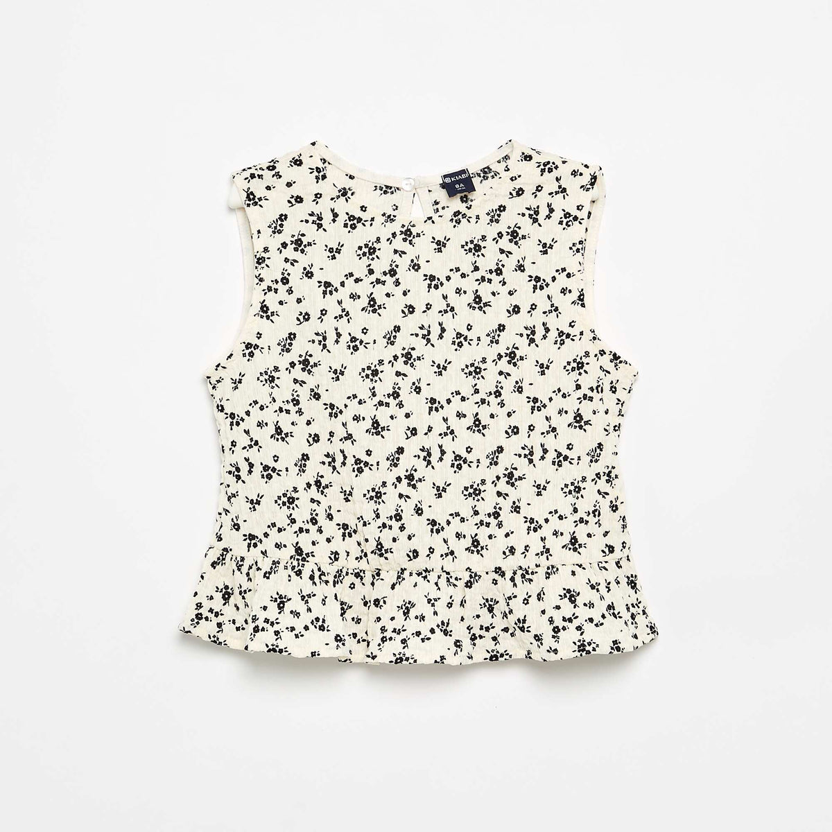 Blouse gaufrée sans manches BEIGE