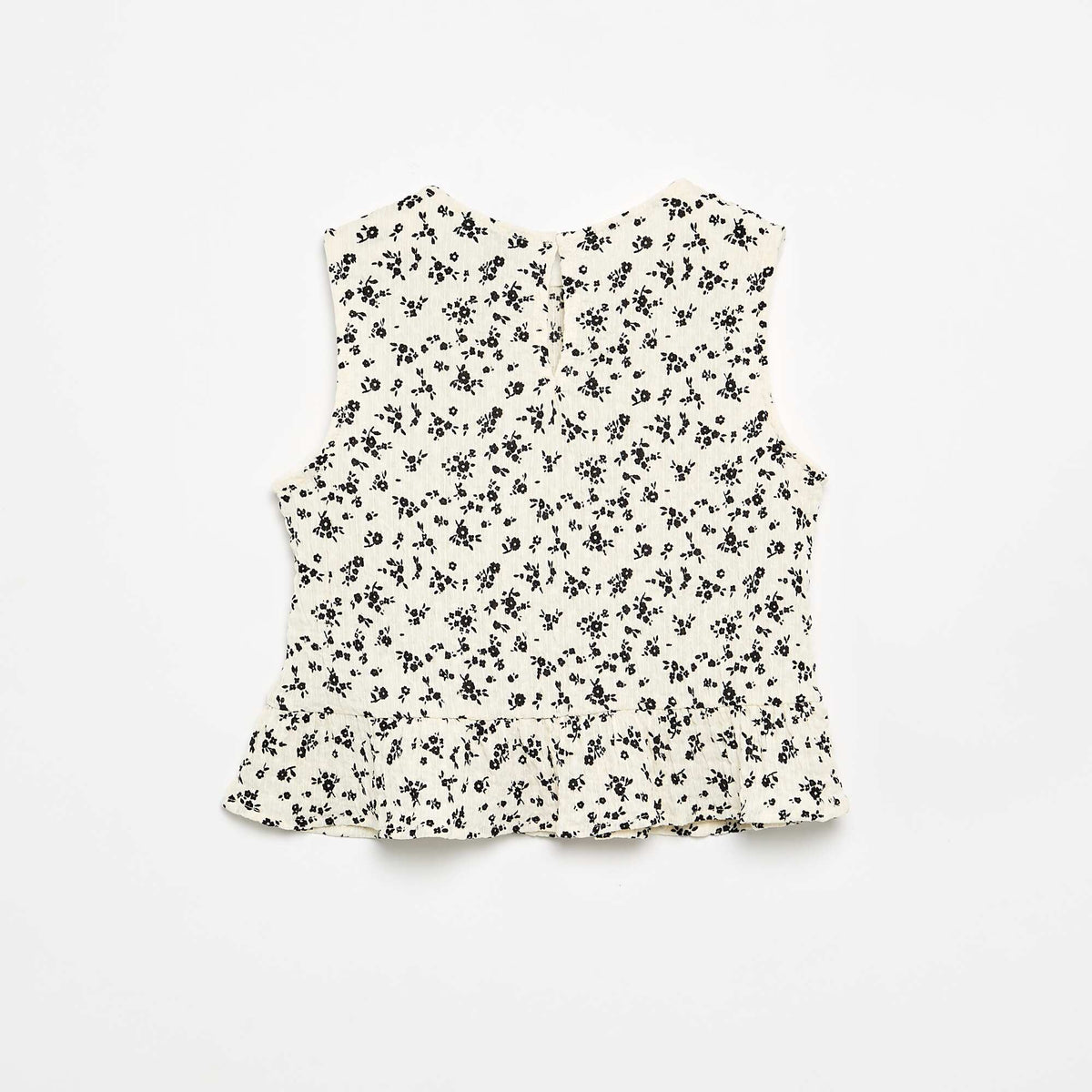 Blouse gaufrée sans manches BEIGE