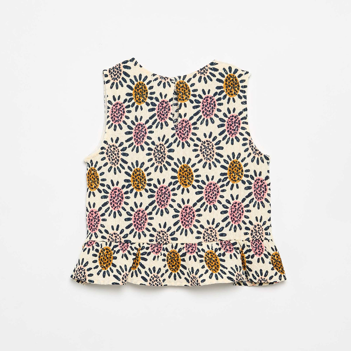 Blouse gaufrée sans manches BEIGE