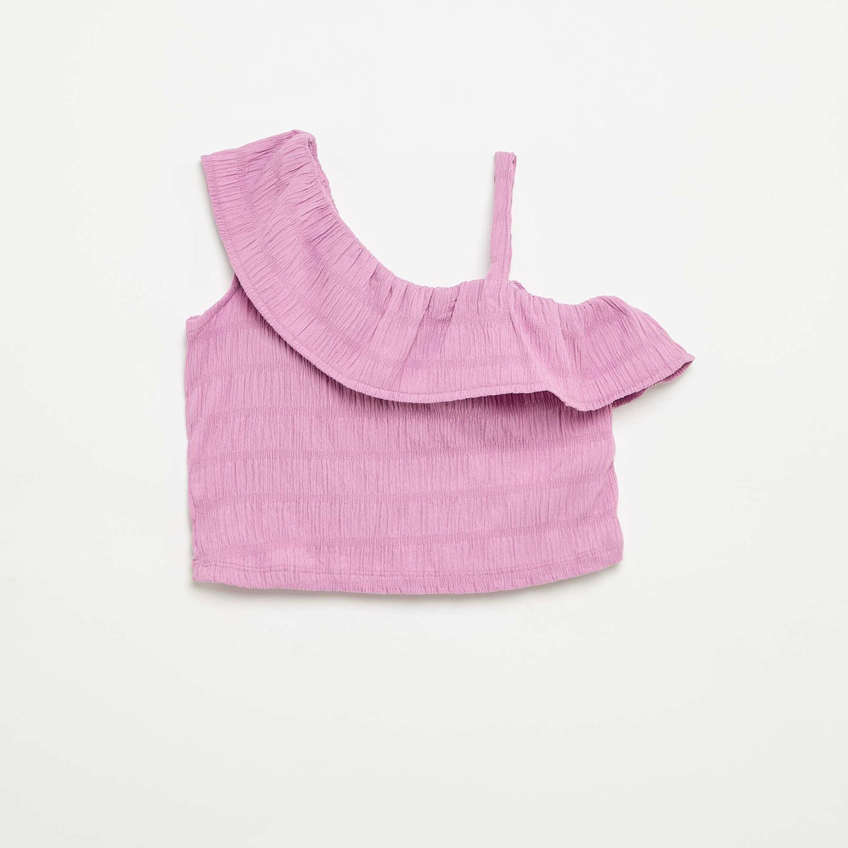 Débardeur en maille gaufrée avec col asymétrique VIOLET