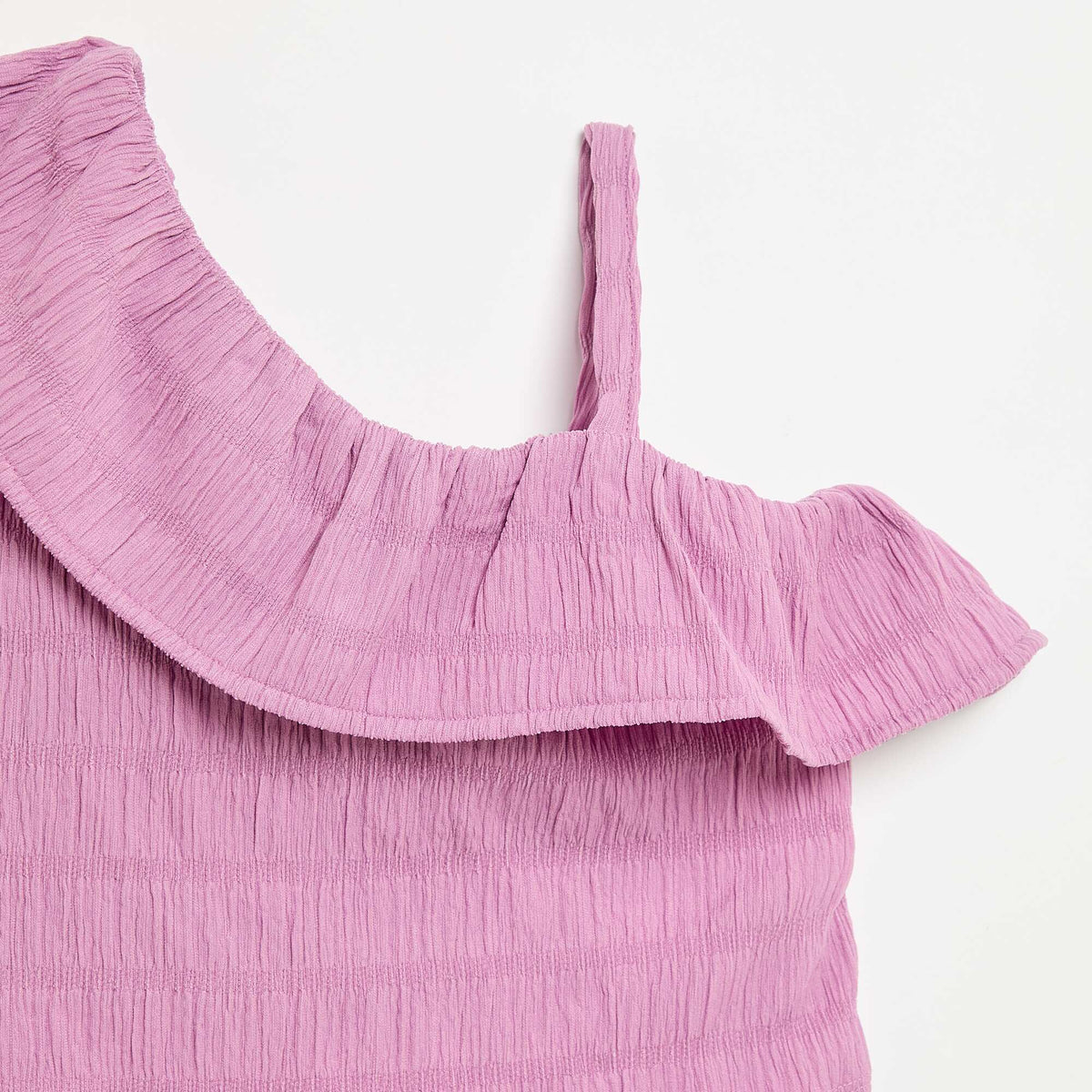 Débardeur en maille gaufrée avec col asymétrique VIOLET