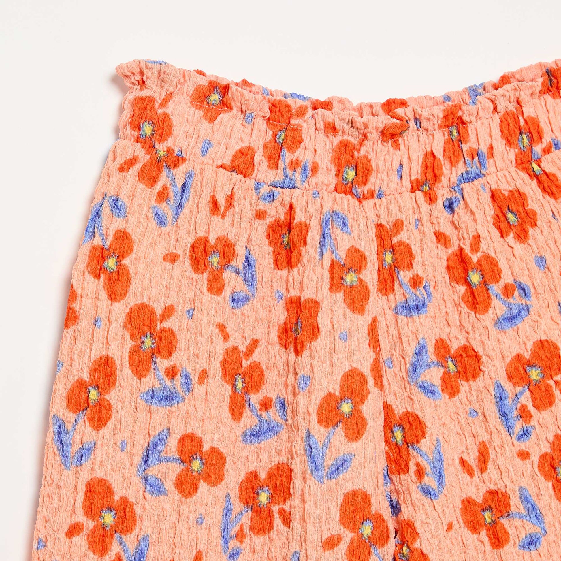 Pantalon large avec bas volantés ORANGE