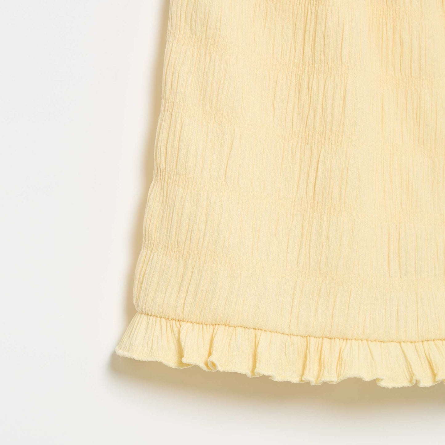 Short uni en maille gaufrée JAUNE