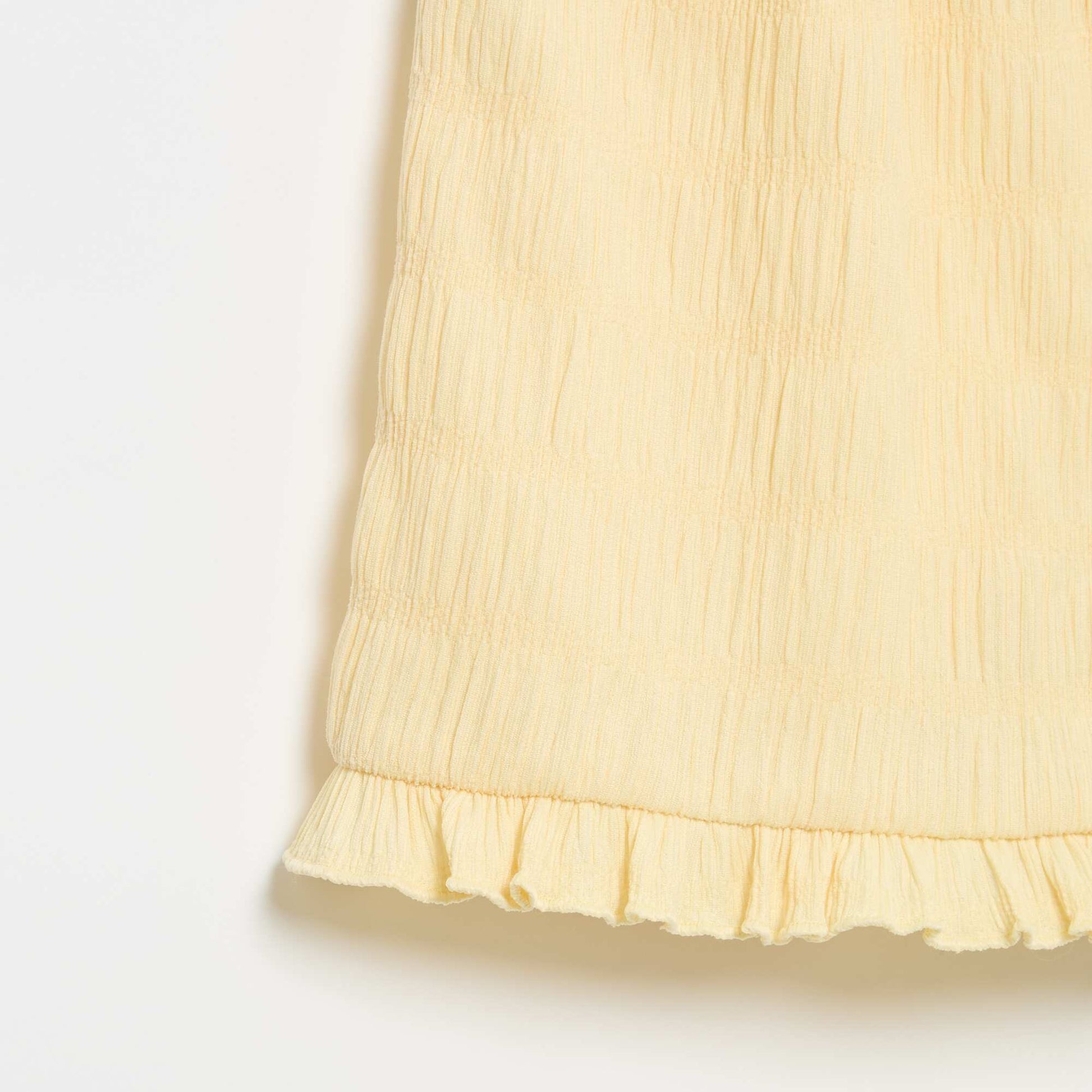 Short uni en maille gaufrée JAUNE