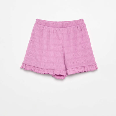 Short uni en maille gaufrée VIOLET