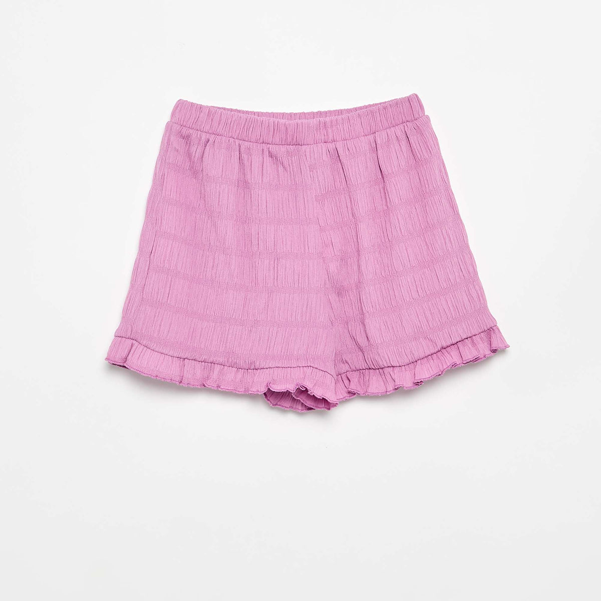 Short uni en maille gaufrée VIOLET