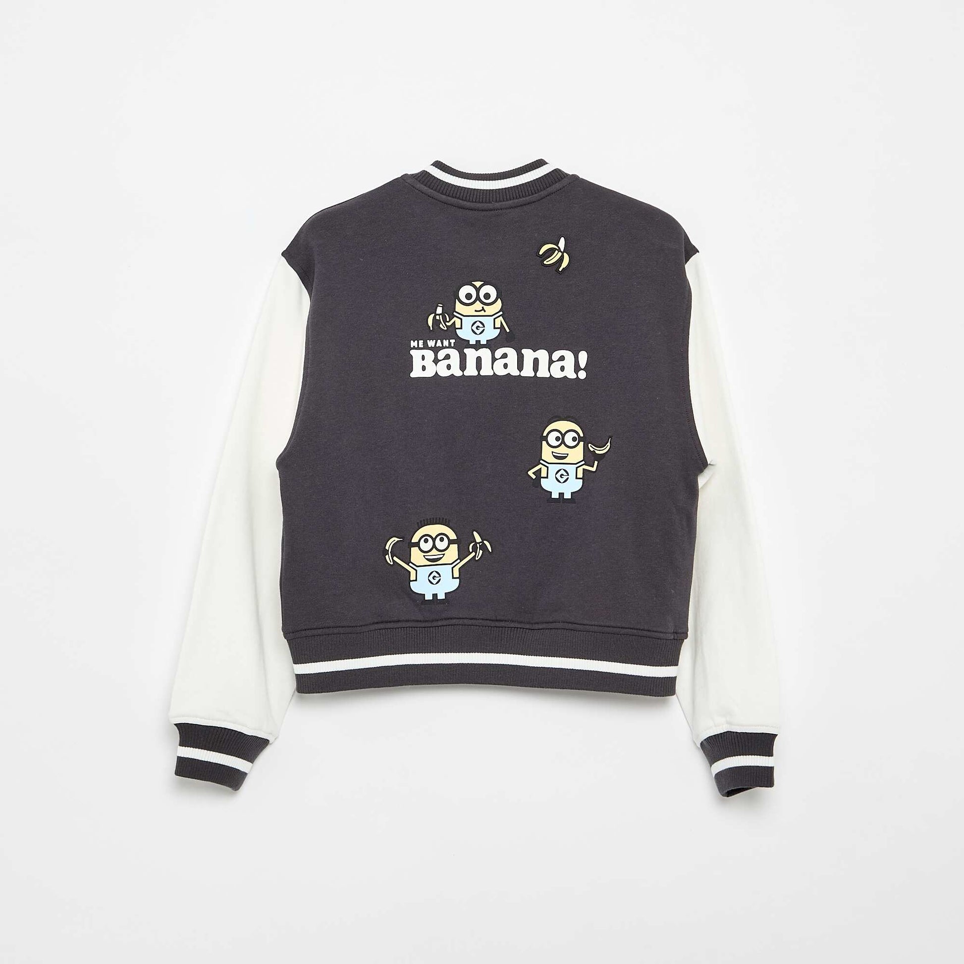 Sweat boutonné 'Minions' en molleton NOIR