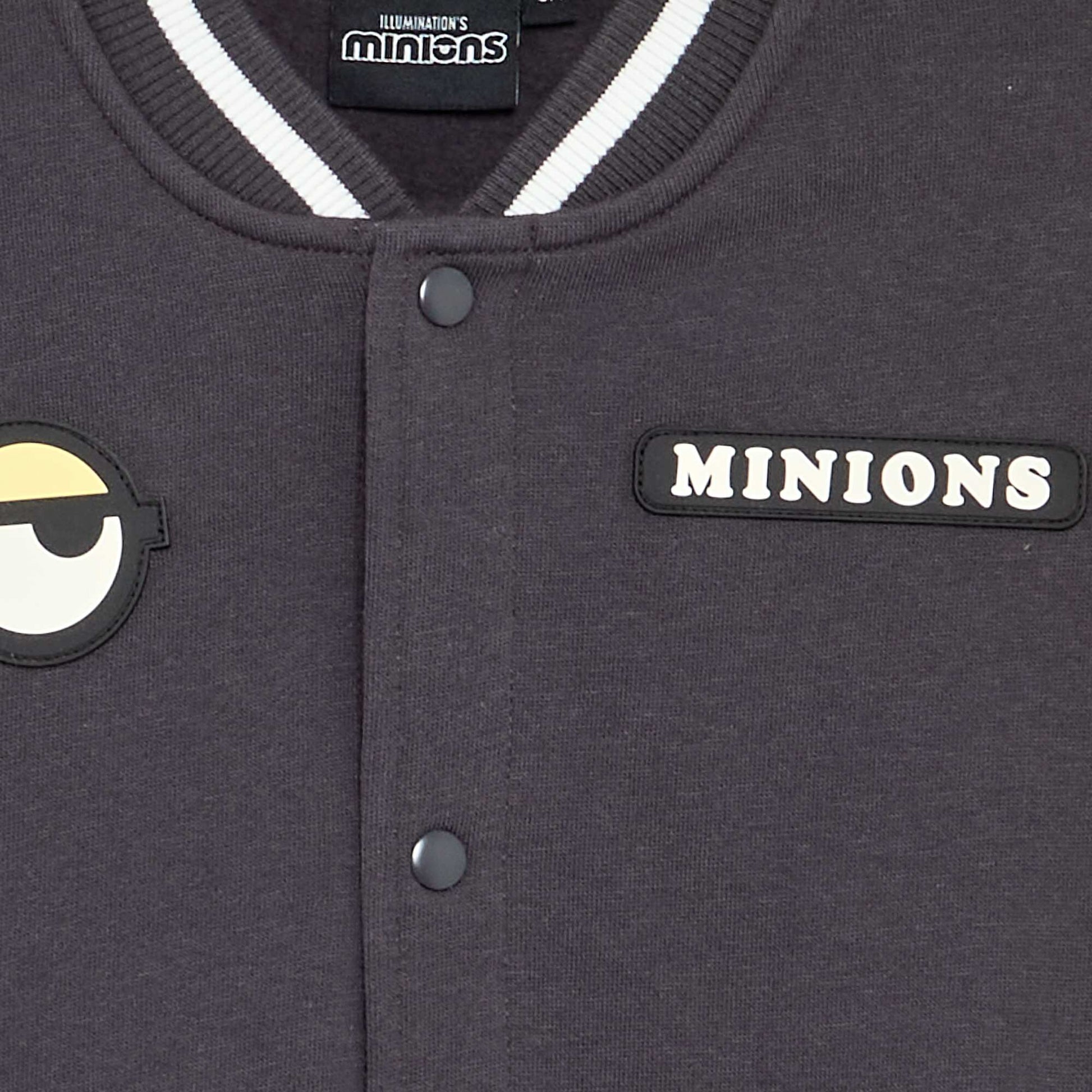 Sweat boutonné 'Minions' en molleton NOIR