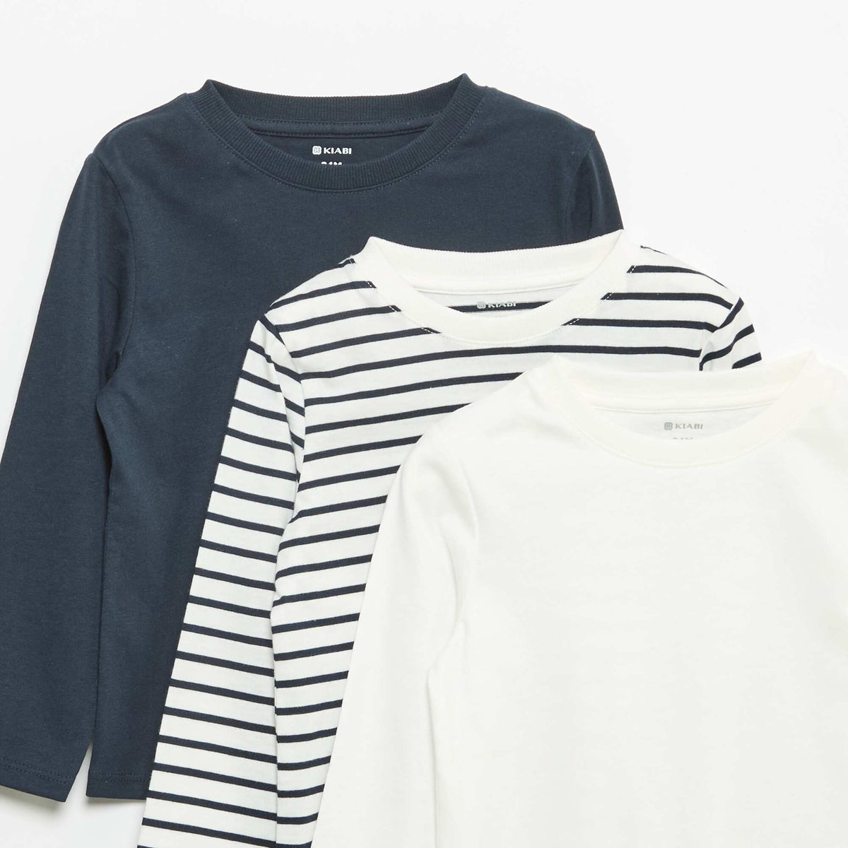 Lot de 3 tee-shirts à manches longues BEIGE