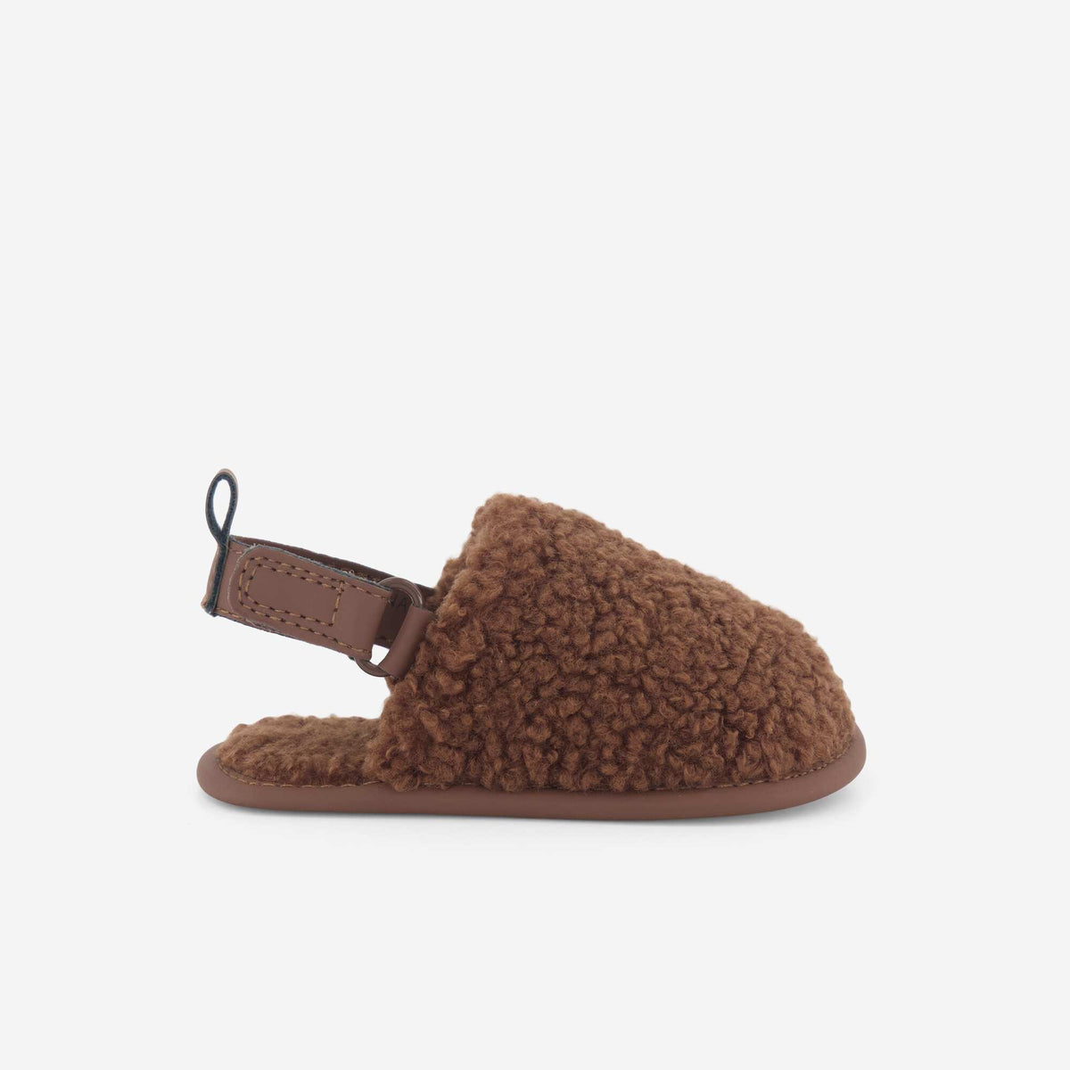 Chaussons mules avec brides de maintien MARRON