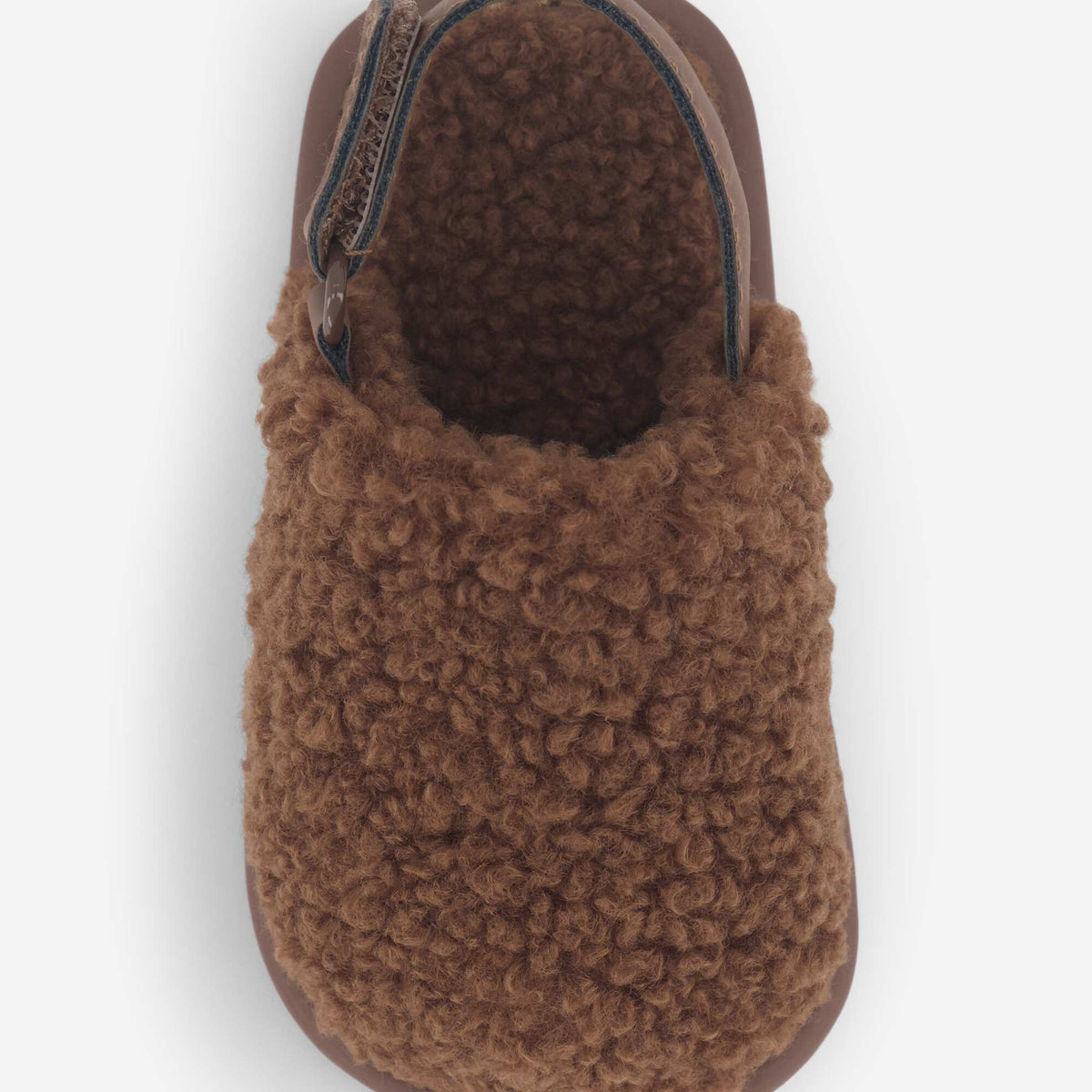 Chaussons mules avec brides de maintien MARRON