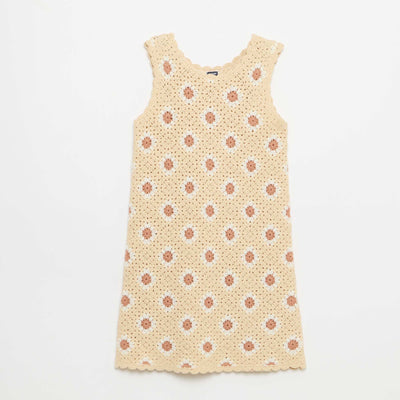 Robe en crochet avec motif BEIGE