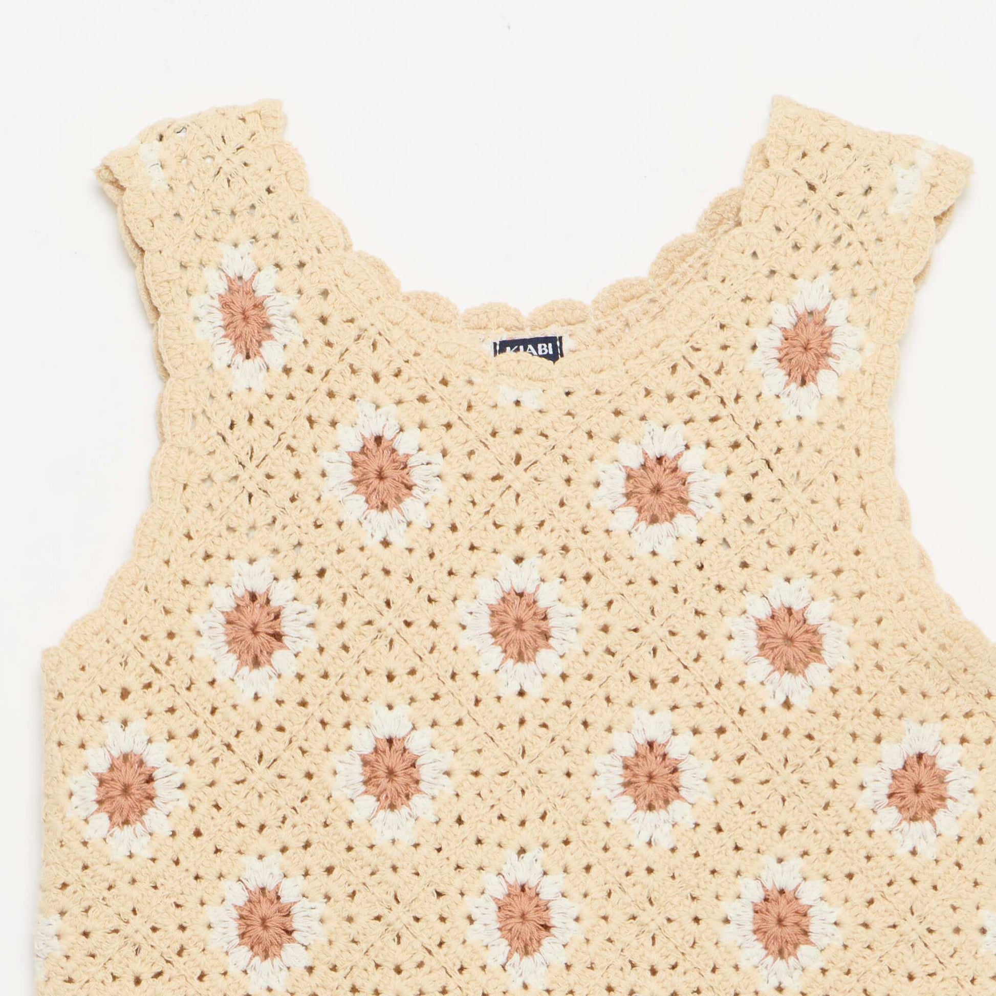 Robe en crochet avec motif BEIGE