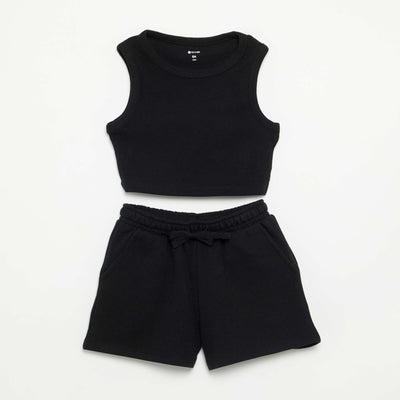 Ensemble court short + débardeur - 2 pièces NOIR