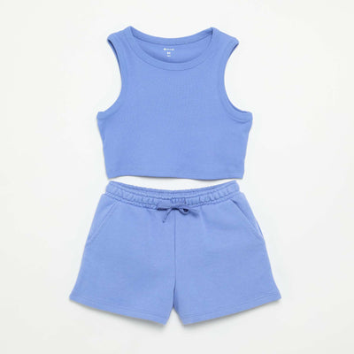 Ensemble court short + débardeur - 2 pièces BLEU