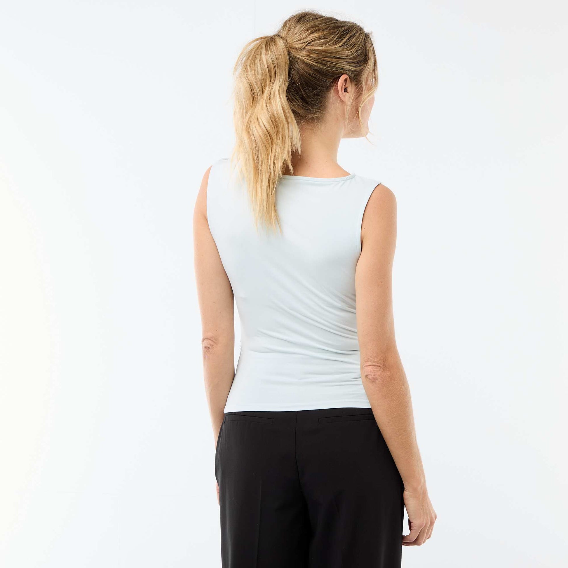 T-shirt stretch avec bijou doré BLEU