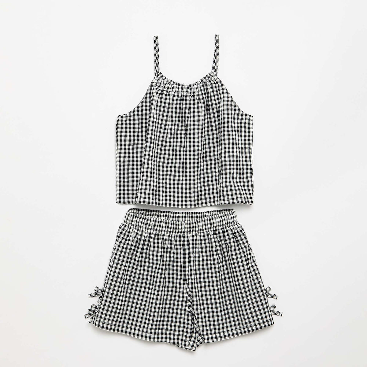 Ensemble débardeur + short à motif Vichy - 2 pièces NOIR