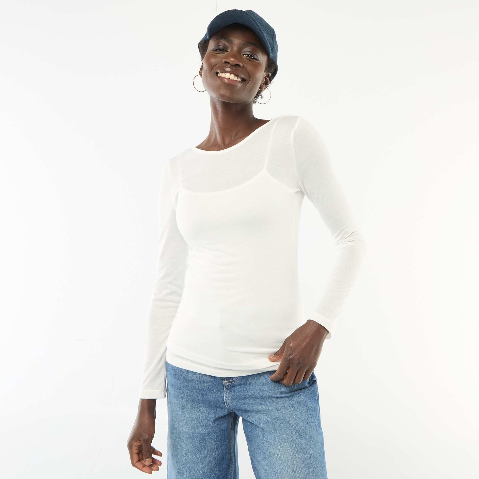 T-shirt débardeur 2-en-1 BLANC