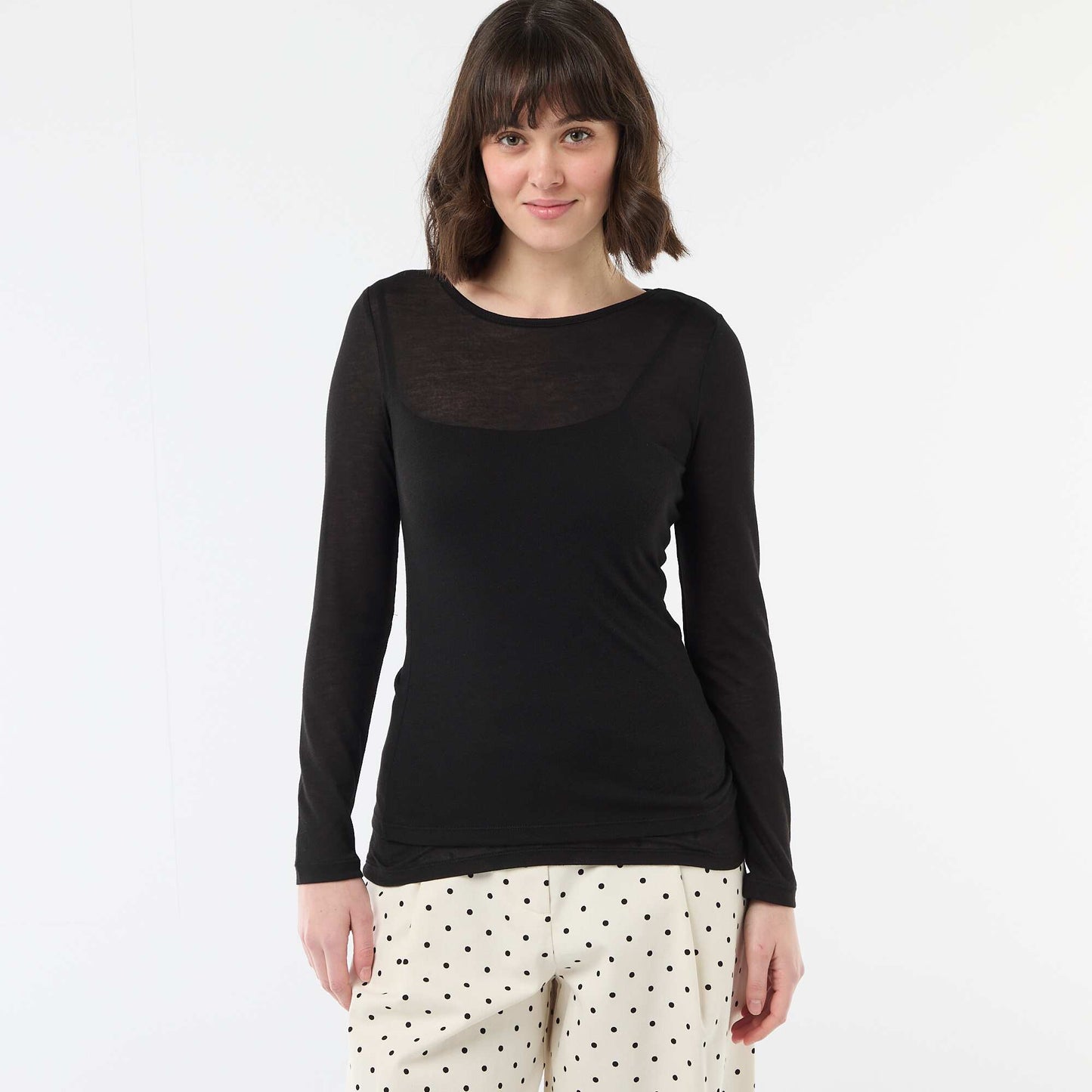 T-shirt débardeur 2-en-1 NOIR