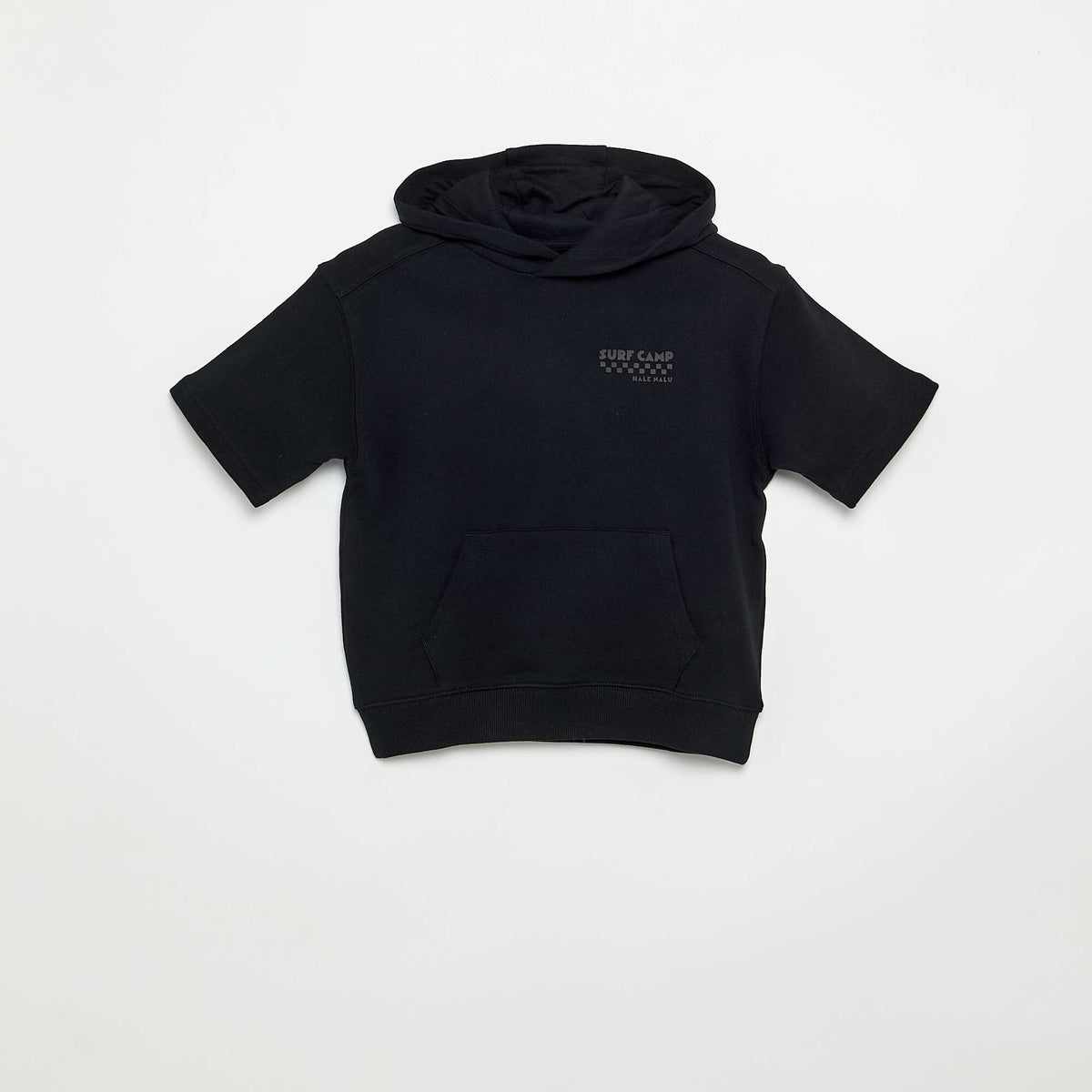 Sweat à capuche et manches courtes NOIR