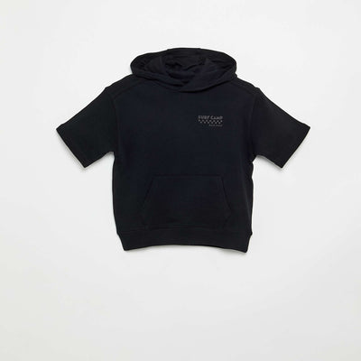 Sweat à capuche et manches courtes NOIR