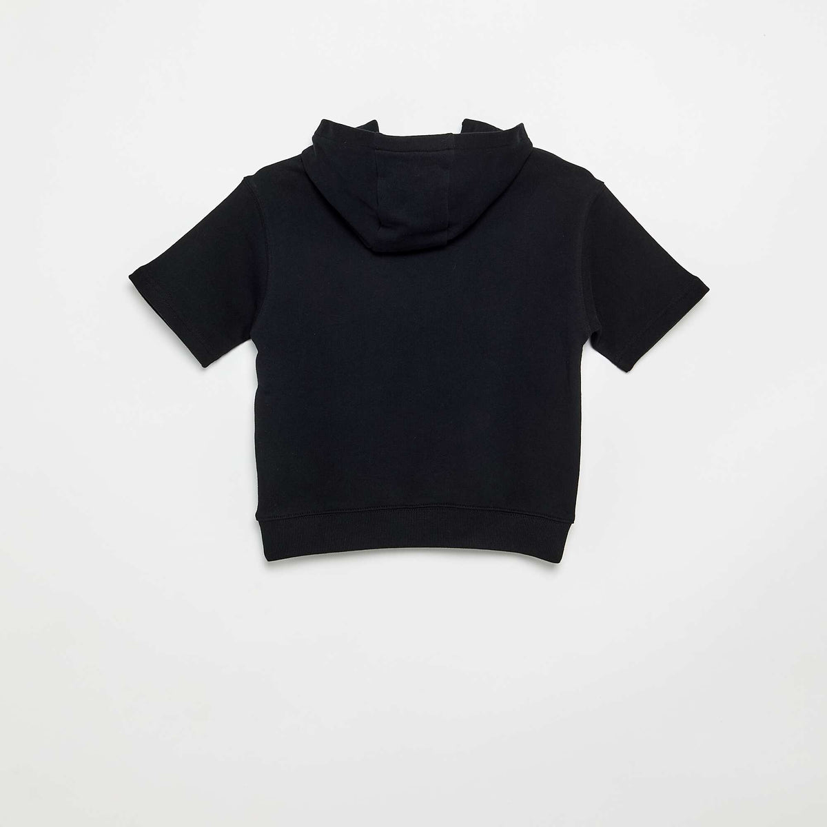Sweat à capuche et manches courtes NOIR