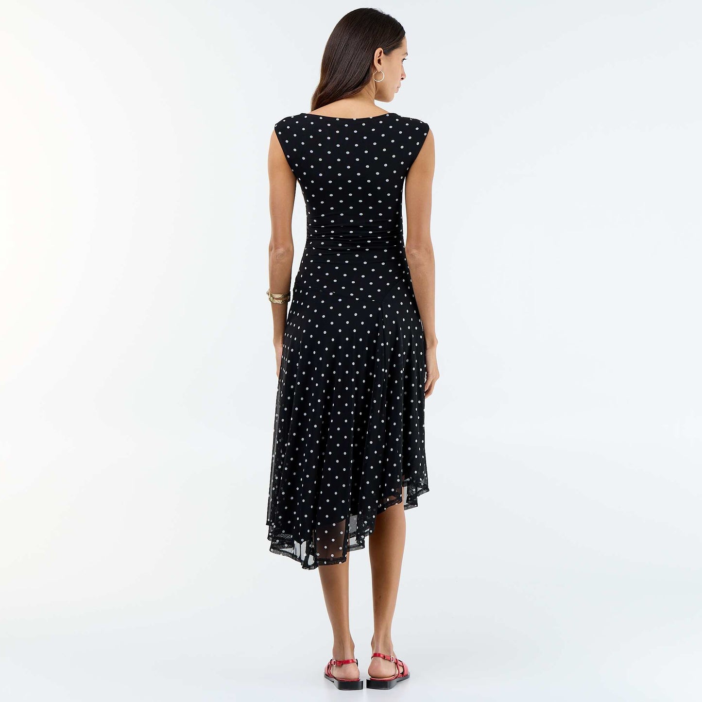 Robe longue sans manches bas asymétrique NOIR