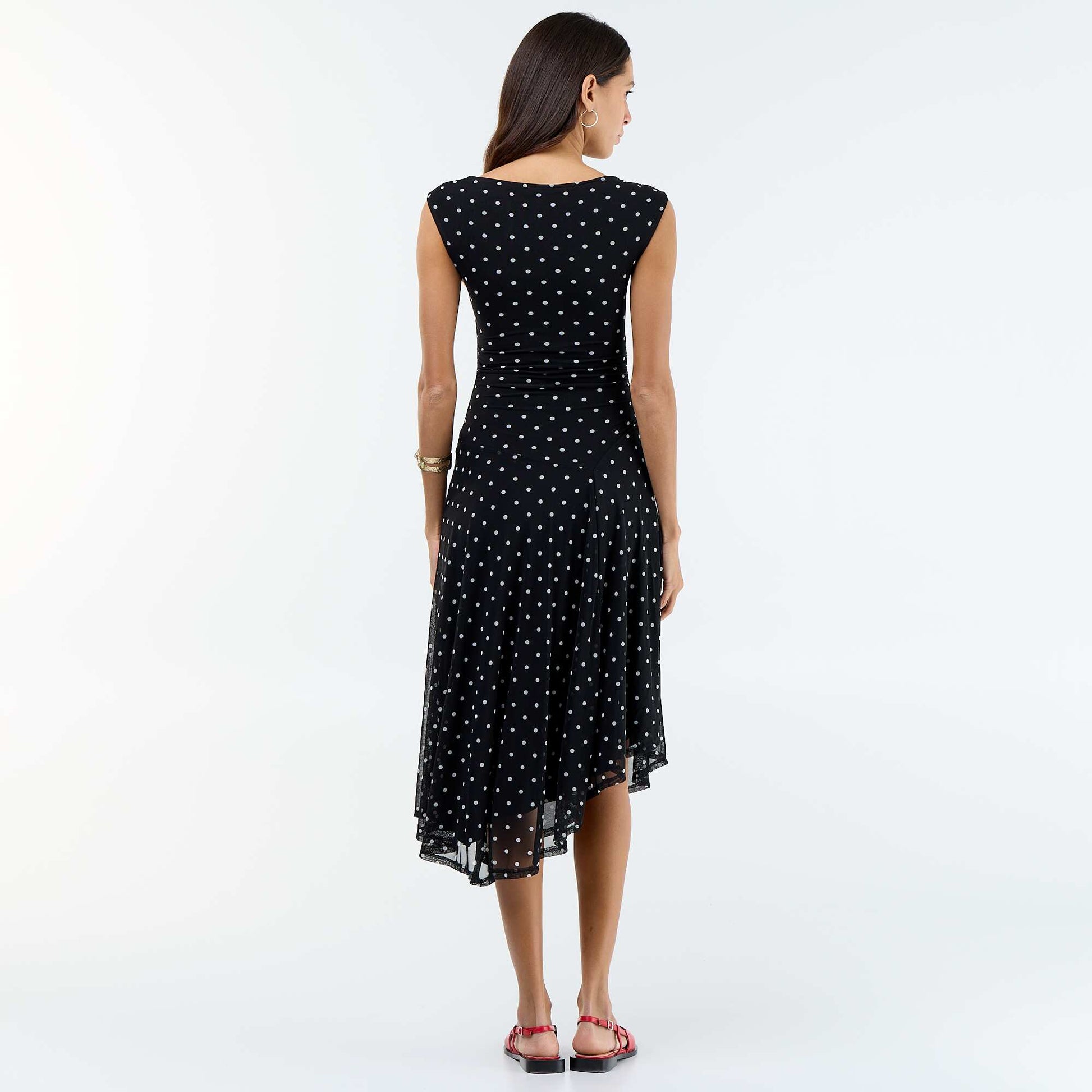 Robe longue sans manches bas asymétrique NOIR