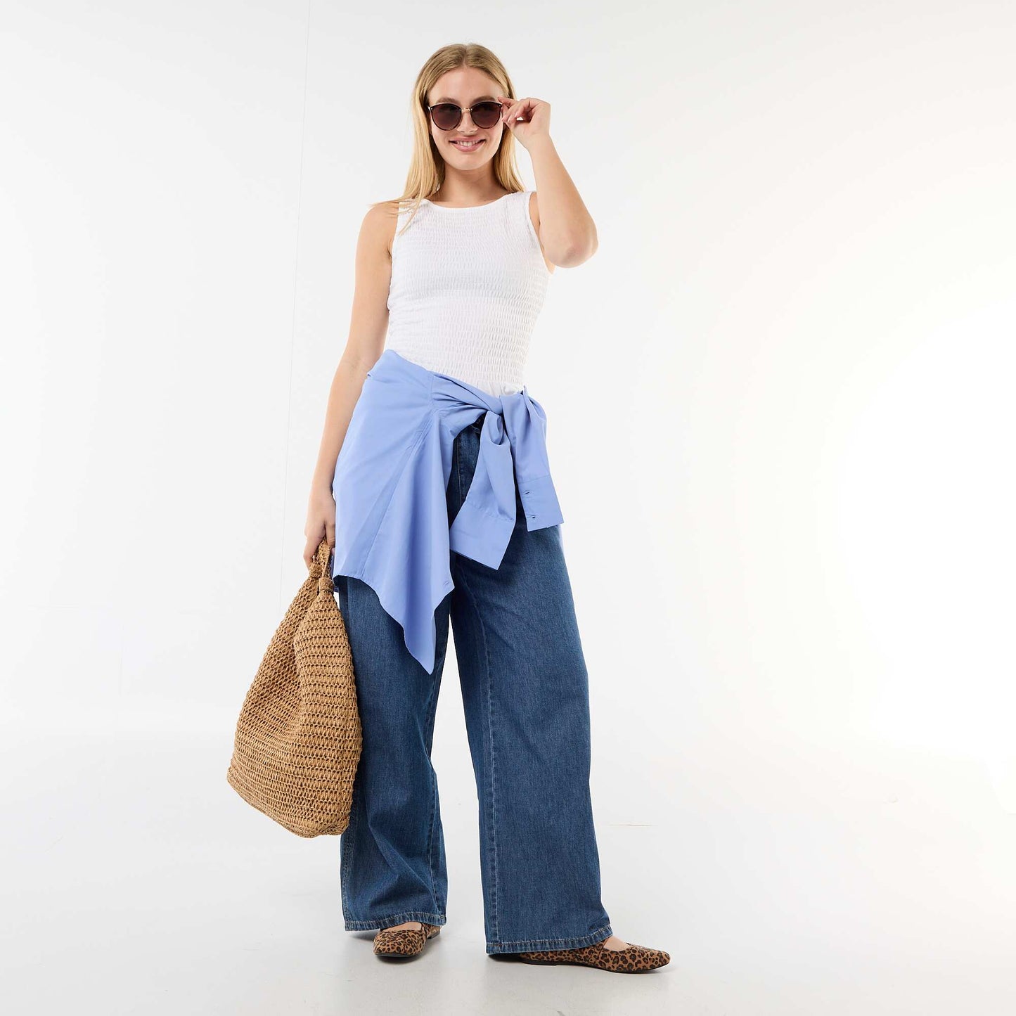T-shirt sans manches stretch BLANC