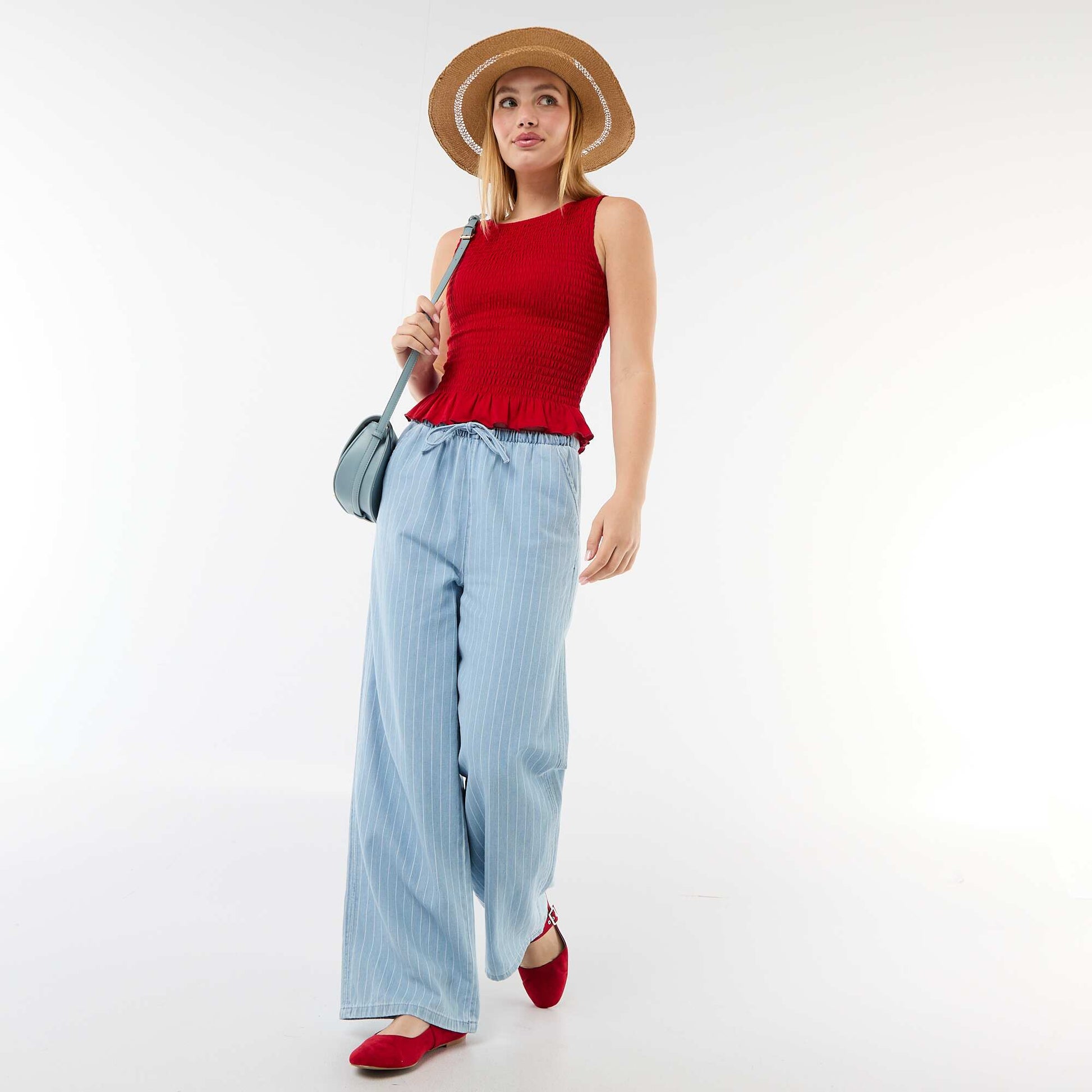 T-shirt sans manches stretch ROUGE