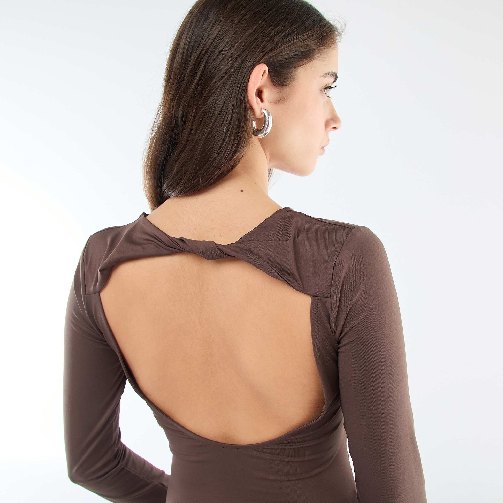 T-shirt dos nu MARRON
