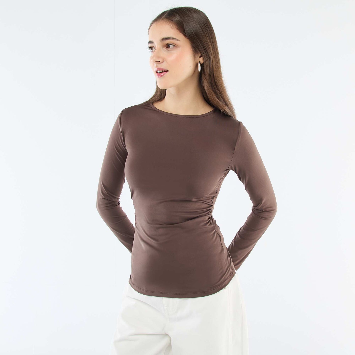 T-shirt dos nu MARRON