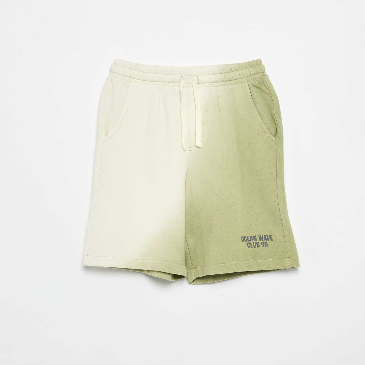 Bermuda en french terry tie and dye VERT