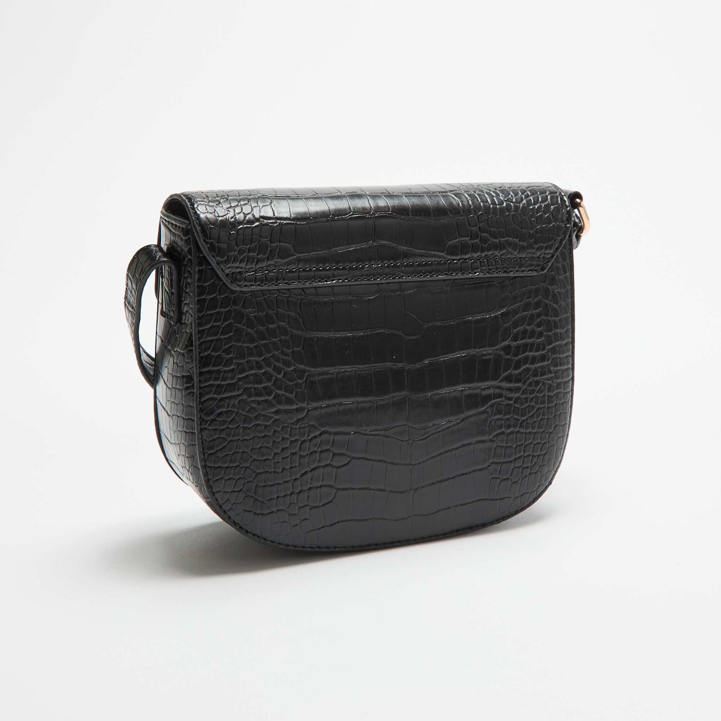 Sac à main en simili effet croco NOIR