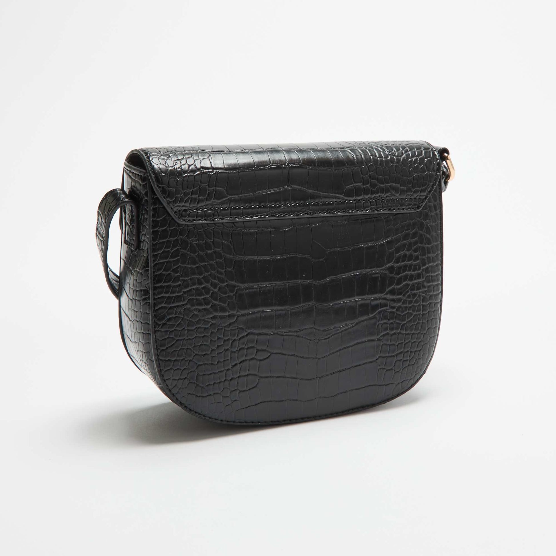 Sac à main en simili effet croco NOIR
