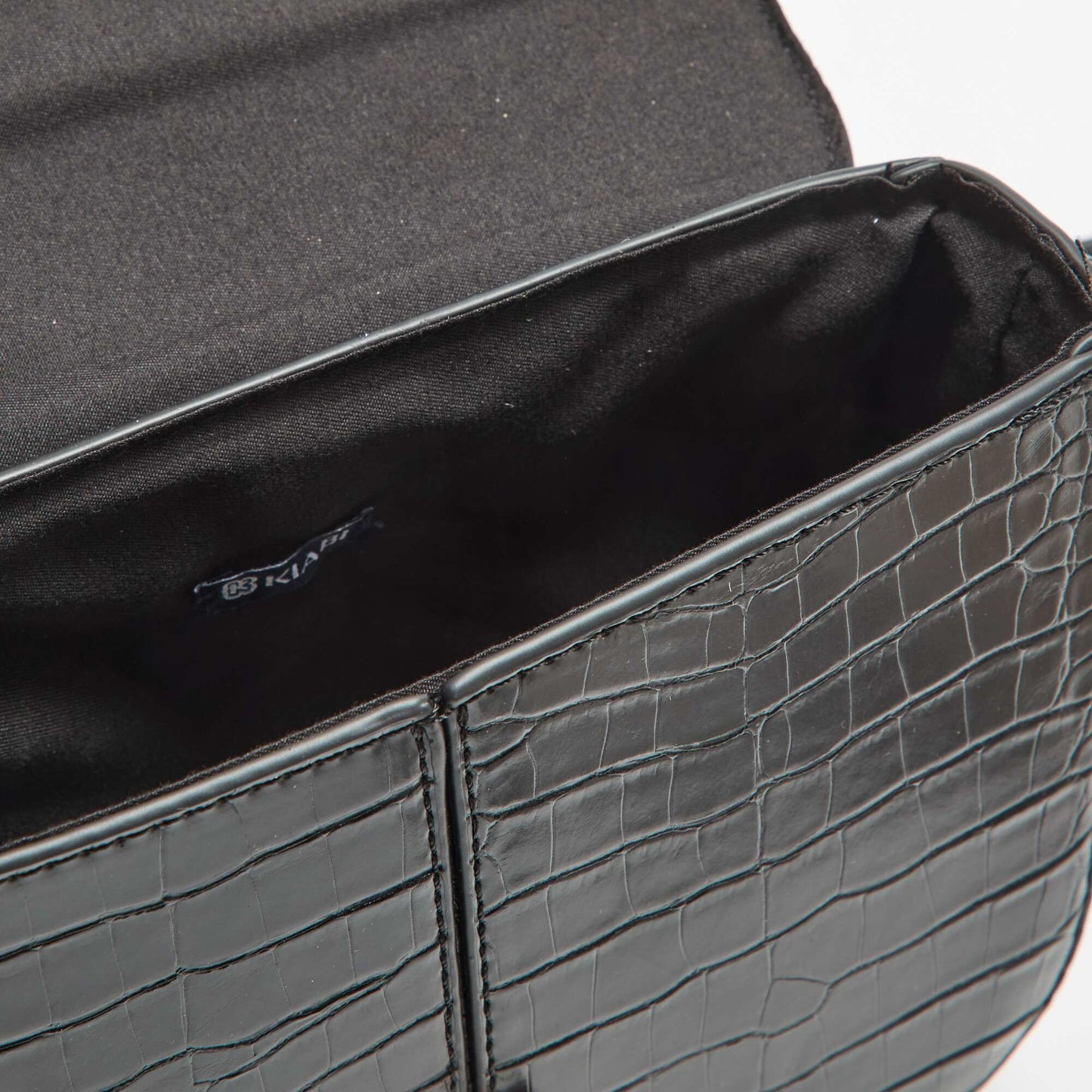 Sac à main en simili effet croco NOIR