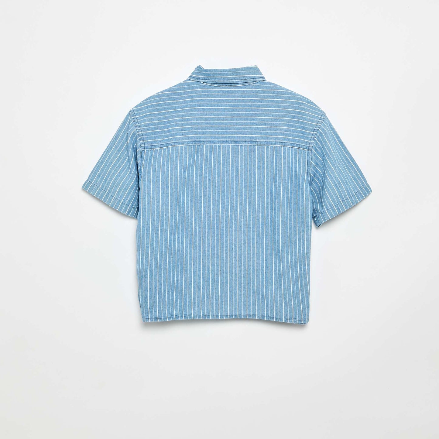 Chemise en denim à manches courtes BLEU