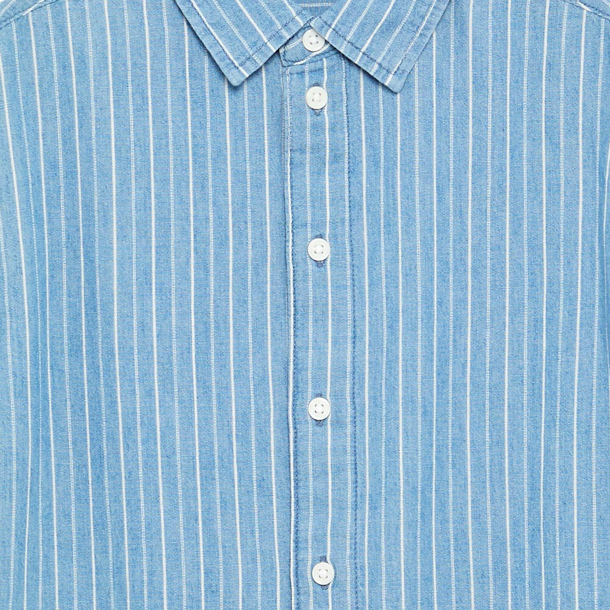Chemise en denim à manches courtes BLEU