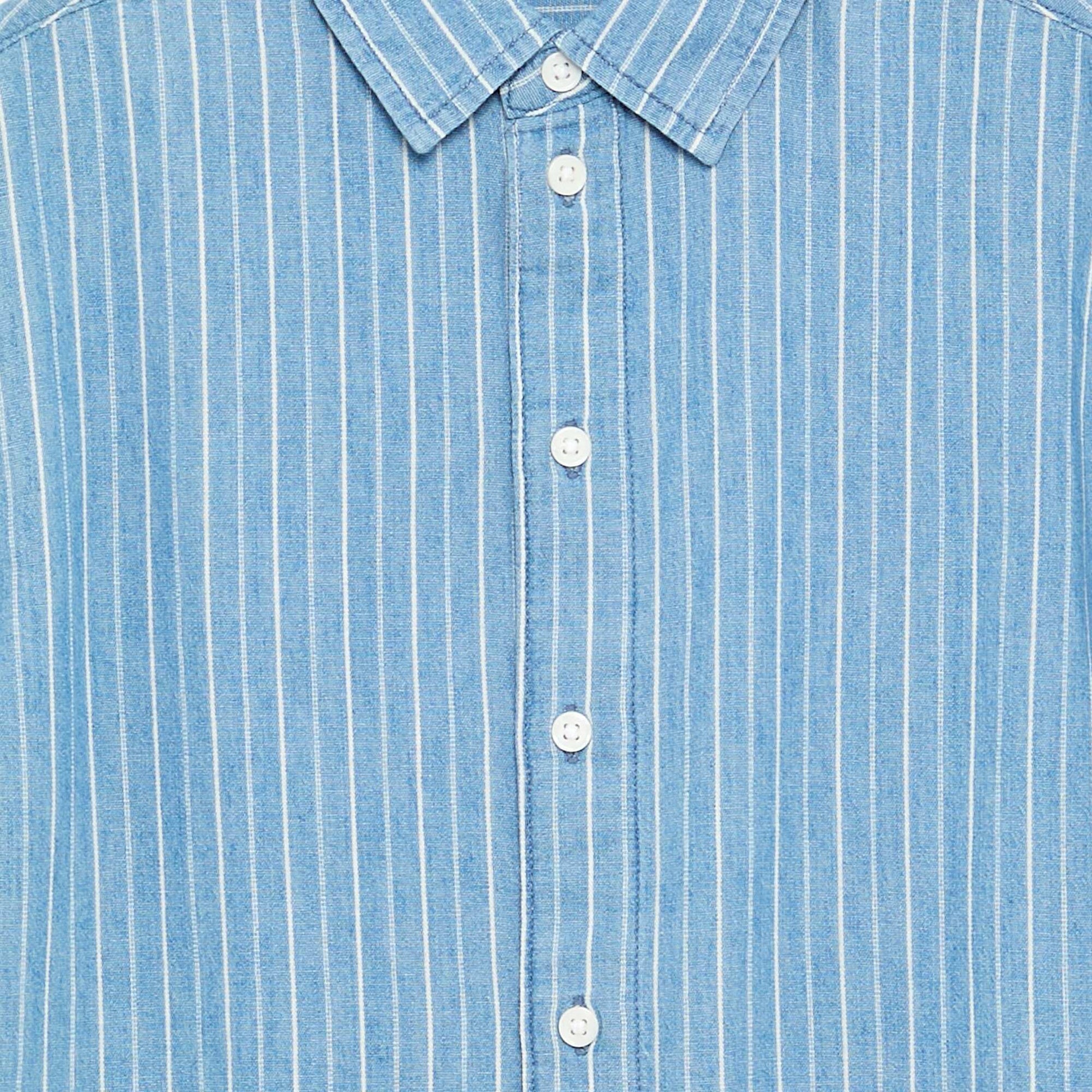 Chemise en denim à manches courtes BLEU