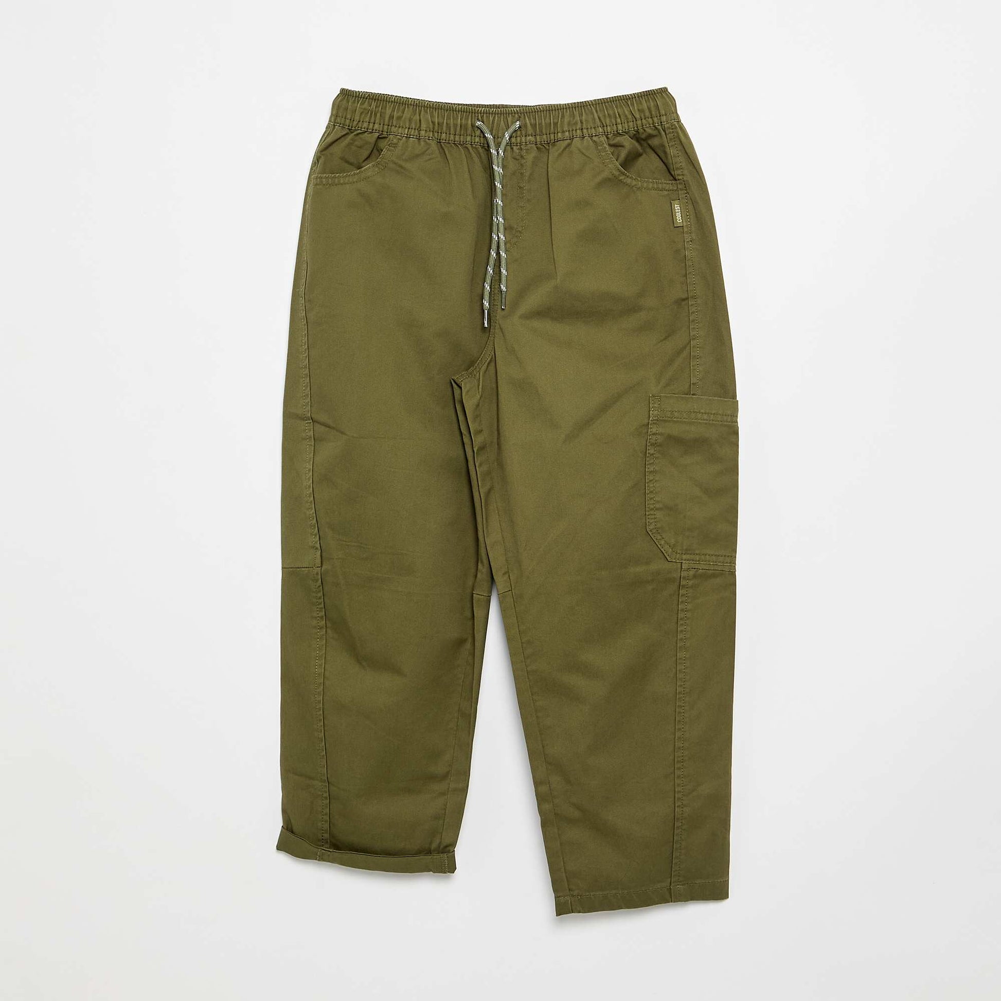 Pantalon barrel fit avec cordons de serrage KAKI