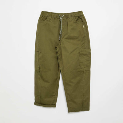 Pantalon barrel fit avec cordons de serrage KAKI